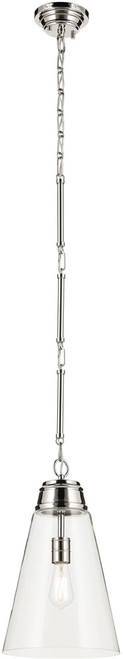 Kichler 52661PNCLR Marsailli Modern Polished Nickel Mini Pendant Lighting Fixture