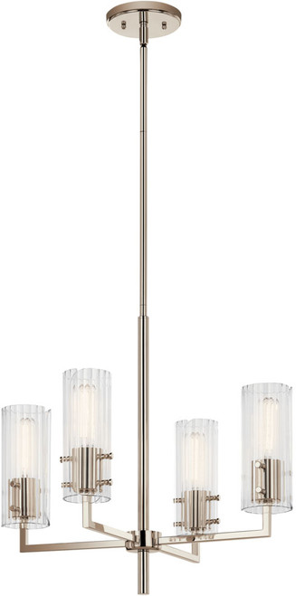 Kichler 52678PN Velestino Contemporary Polished Nickel Mini Chandelier Lighting