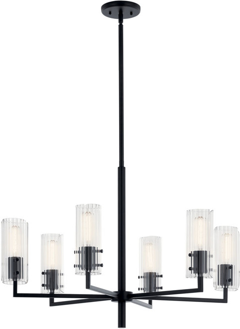 Kichler 52679BK Velestino Modern Black Ceiling Chandelier