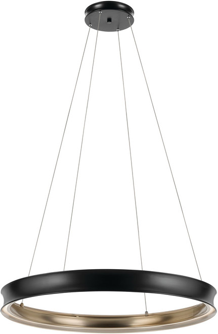 Kichler 52747BKLED Larousse Modern Black LED Ceiling Chandelier