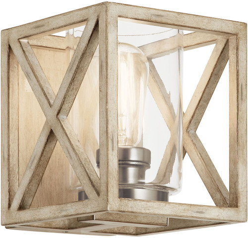 Kichler 55063DAW Moorgate Modern Distressed Antique White Sconce Lighting