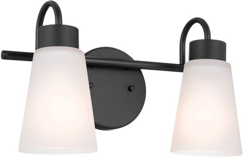 Kichler 55125BK Erma Black 2-Light Vanity Light