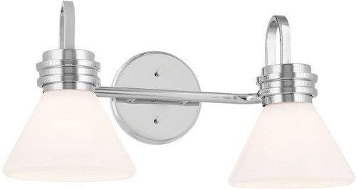 Kichler 55154CH Farum Modern Chrome 2-Light Bathroom Vanity Light