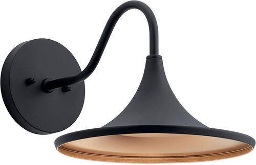 Kichler 59028BKTLED Elias Contemporary Textured Black LED Exterior 11" Wall Light Sconce