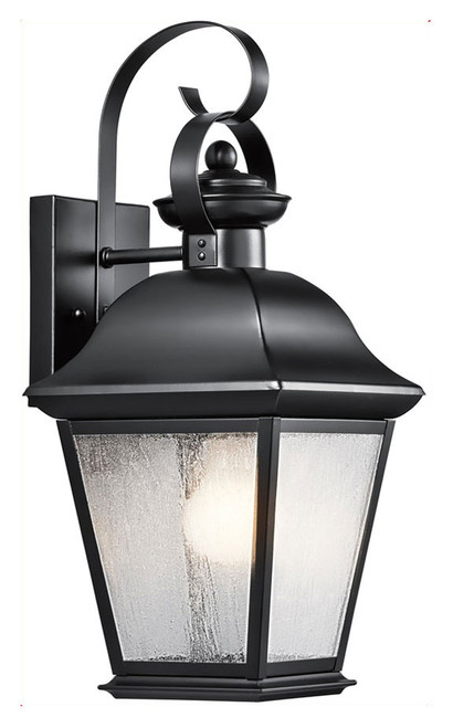 Kichler 9708BK Mount Vernon Medium Exterior Black Wall Light Sconce - 16 Inches Tall