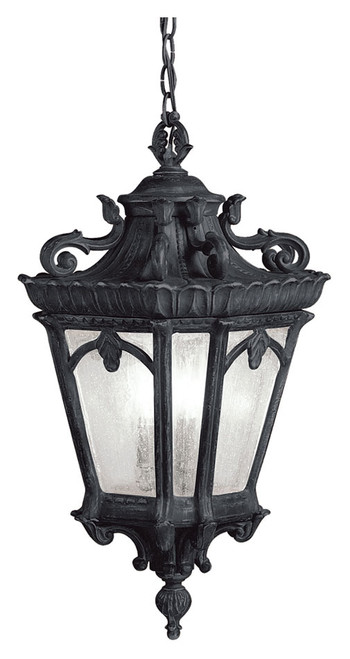 Kichler 9855BKT Tournai Small 24 Inch Diameter 3 Lamp Textured Black Outdoor Drop Lighting