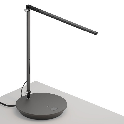 Koncept AR1000-MBK-PWD Z-Bar Solo Modern Metallic Black LED Power Base Task Lamp