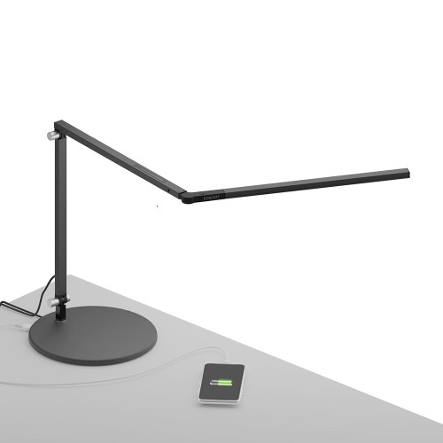 Koncept AR3100-MBK-USB Z-Bar Mini Modern Metallic Black LED USB Base Task Lamp