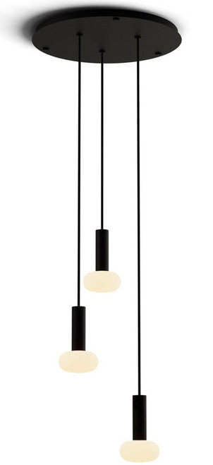 Koncept CMP-C3-S-06-MTB+NA+GLB Combi Modern Matte Black LED 3-Light Multi Ceiling Light Pendant