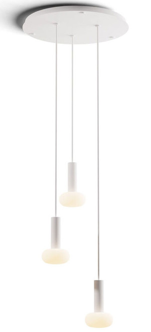 Koncept CMP-C3-S-06-MWT+NA+GLB Combi Modern Matte White LED 3-Light Multi Hanging Lamp