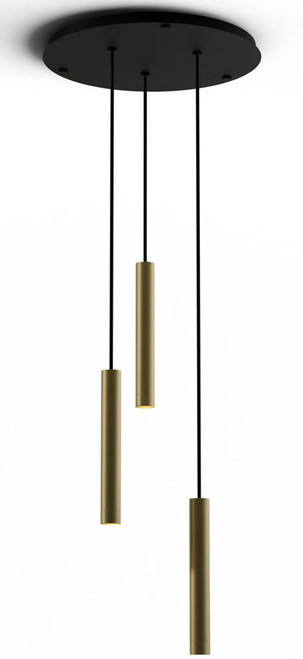 Koncept CMP-C3-S-12-BRS Combi Contemporary Brass LED 3-Light Multi Drop Lighting Fixture