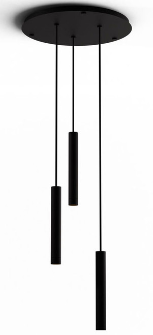 Koncept CMP-C3-S-12-MTB Combi Contemporary Matte Black LED 3-Light Multi Pendant Lamp