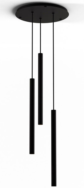 Koncept CMP-C3-S-24-MTB Combi Contemporary Matte Black LED 3-Light Multi Pendant Lighting