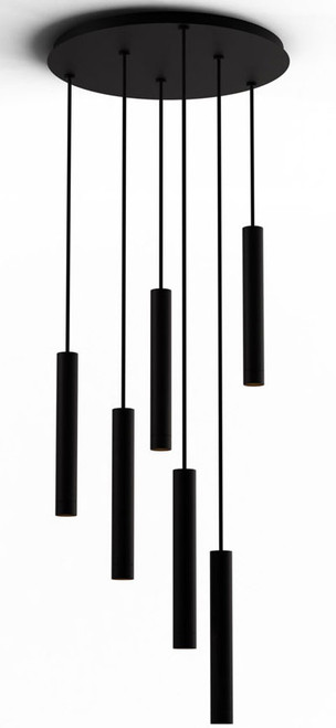Koncept CMP-C6-S-12-MTB Combi Modern Matte Black LED 6-Light Multi Lighting Pendant