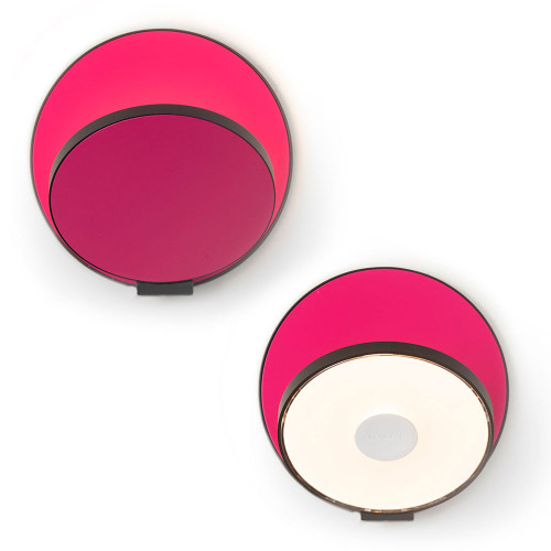 Koncept GRW-S-MBK-MHP Gravy Contemporary Metallic Black / Matte Hot Pink LED Wall Lighting Fixture