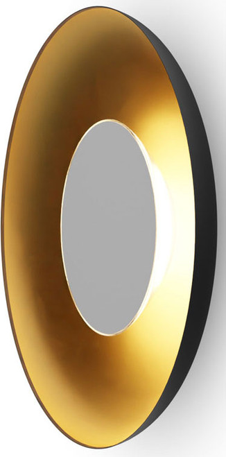 Koncept RMW-12-SW-PTB-HW+24BD-MBG Ramen Modern Matte Black w/ Gold Interior LED Wall Lamp