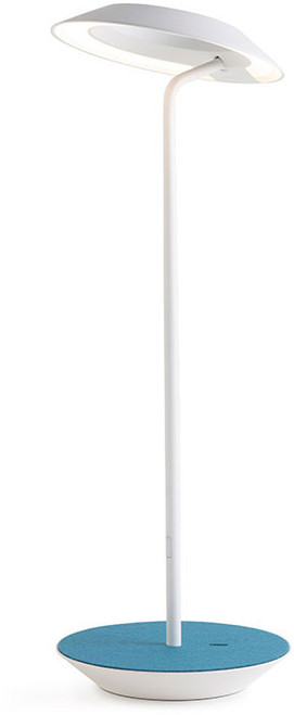 Koncept RYO-SW-MWT-AZF-DSK Royyo Contemporary Matte White / Azure Felt LED Task Lamp