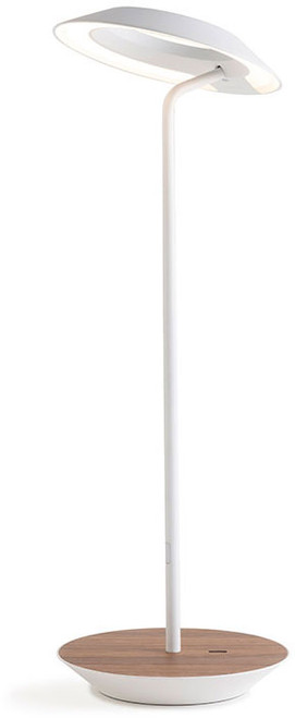 Koncept RYO-SW-MWT-OWT-DSK Royyo Modern Matte White / Oiled Walnut LED Study Lamp