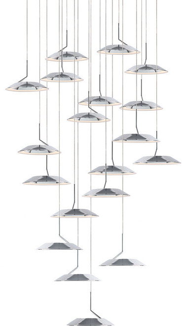 Koncept RYP-C19-SW-CRM Royyo Modern Chrome LED Multi Pendant Lamp