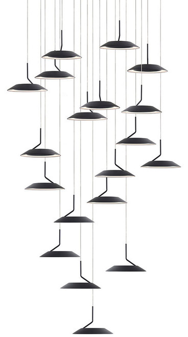 Koncept RYP-C19-SW-MTB Royyo Modern Matte Black LED Multi Pendant Lamp