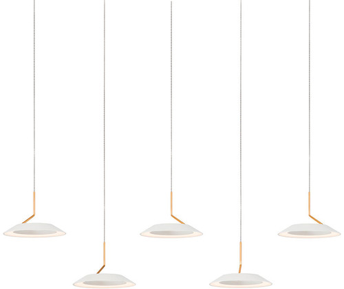 Koncept RYP-L5-SW-MWG Royyo Contemporary Matte White With Gold LED Multi Lighting Pendant