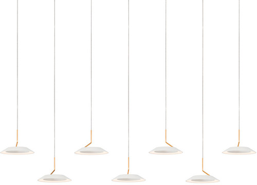 Koncept RYP-L7-SW-MWG Royyo Contemporary Matte White With Gold LED Multi Lighting Pendant