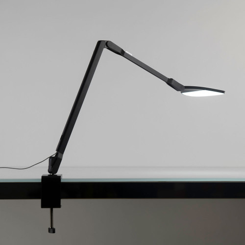 Koncept SPY-W-MTB-RCH-CLP Splitty Modern Matte Black LED Reach Clamp Reading Lamp