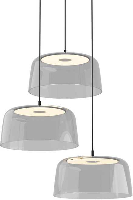 Koncept YUP-C3-SW-MTB+SCLR Yurei Contemporary Matte Black LED Multi Drop Ceiling Lighting