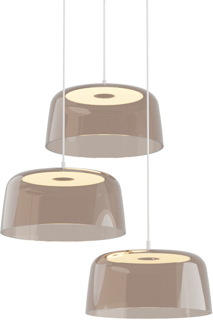 Koncept YUP-C3-SW-MWT+STEA Yurei Contemporary Matte White LED Multi Pendant Light Fixture