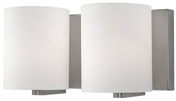 Kuzco 70232BN Modern Brushed Nickel 2-Light Bathroom Wall Light Fixture