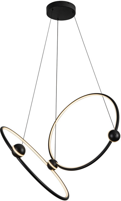 Kuzco CH17702-BK Isho Modern Black LED Multi Hanging Lamp