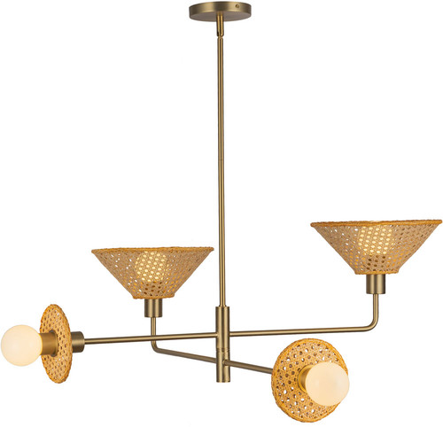 Alora Mood CH432438BG Piper Contemporary Brushed Gold Lighting Chandelier