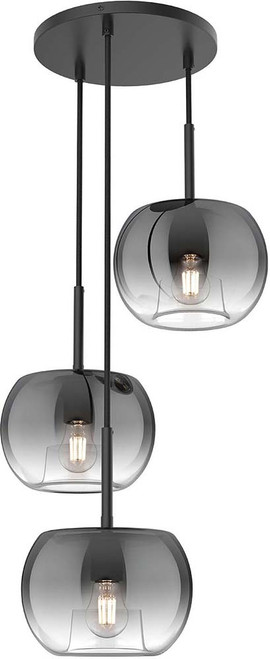 Kuzco CH57514-BK/SM Samar Modern Black/Smoked Multi Pendant Light Fixture