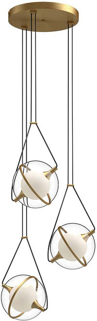 Kuzco CH76718-BG Aries Modern Brushed Gold LED 18" Multi Drop Ceiling Lighting