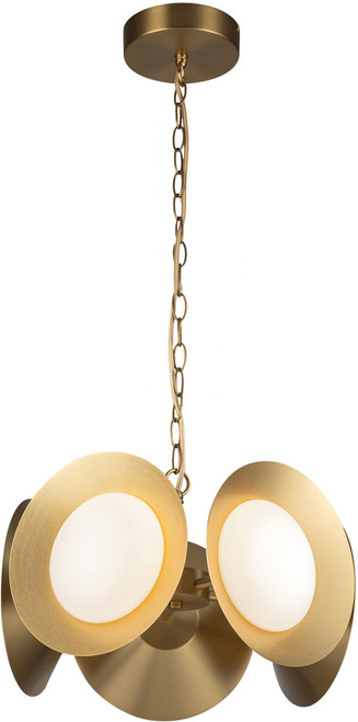 Kuzco CH77916-BG/OP-UNV Cleo Contemporary Brushed Gold / Opal Glass LED Hanging Light