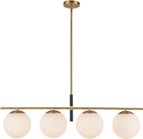 Alora Mood LP421437BGOP Zuri Contemporary Brushed Gold / Opal Glass Kitchen Island Light Fixture
