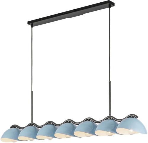 Kuzco LP57642-BK/CER Atlas Contemporary Black / Cerulean Multi Pendant Lamp
