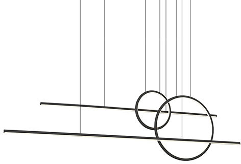 Kuzco MP14956-BK-UNV-010 Chute Calypso Modern Black LED Multi Pendant Lamp