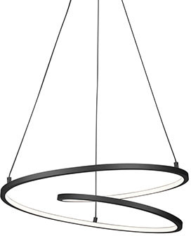Kuzco PD11119-BK Twist Modern Black LED 19" Hanging Light Fixture