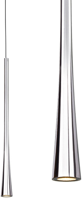 Kuzco PD15816-CH Taper Modern Chrome LED Mini Drop Ceiling Light Fixture