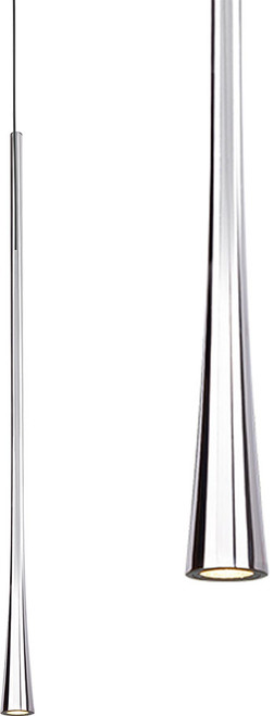 Kuzco PD15824-CH Taper Modern Chrome LED Mini Pendant Light