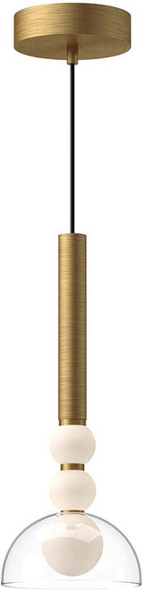 Kuzco PD30502-BG/CL Rise Contemporary Brushed Gold/Clear Glass LED Mini Drop Ceiling Light Fixture