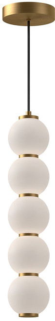 Alora Mood PD531515AGOP Bijou Modern Aged Gold / Opal Matte Glass LED Mini Hanging Lamp