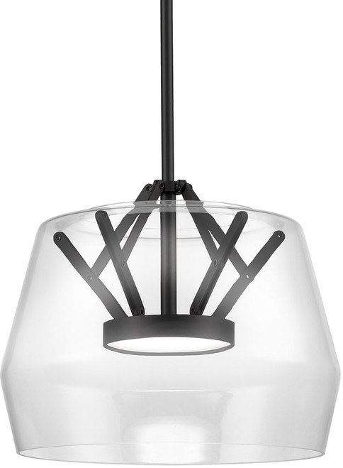 Kuzco PD61412-CL-BK Deco Modern Clear / Black LED Mini Pendant Hanging Light