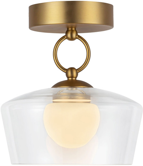 Alora Mood SF443308BGCL-UNV Leota Modern Brushed Gold / Clear Glass LED Flush Mount Lighting