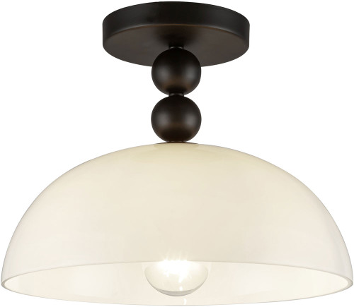 Alora Mood SF459012MBGO Paisley Modern Matte Black / Glossy Opal Glass Ceiling Light
