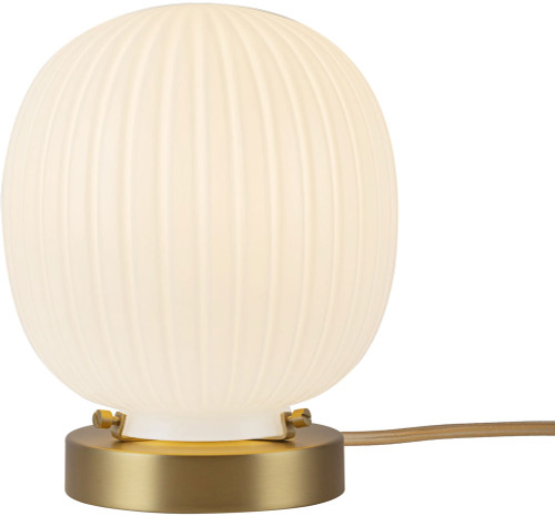 Alora Mood TL579107BGGR Cherise Modern Brushed Gold / Glossy Ribbed Opal Glass Lighting Table Lamp