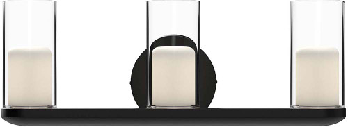 Kuzco VL53519-BK/CL Birch Modern Black/Clear Glass LED 3-Light Bathroom Light