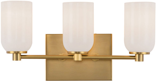 Kuzco VL57718-BG/GO Nola Modern Brushed Gold / Glossy Opal Glass 3-Light Bathroom Vanity Lighting
