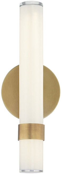 Alora WV324114VBGO Madison Contemporary Vintage Brass / Glossy Opal LED Wall Lighting Fixture